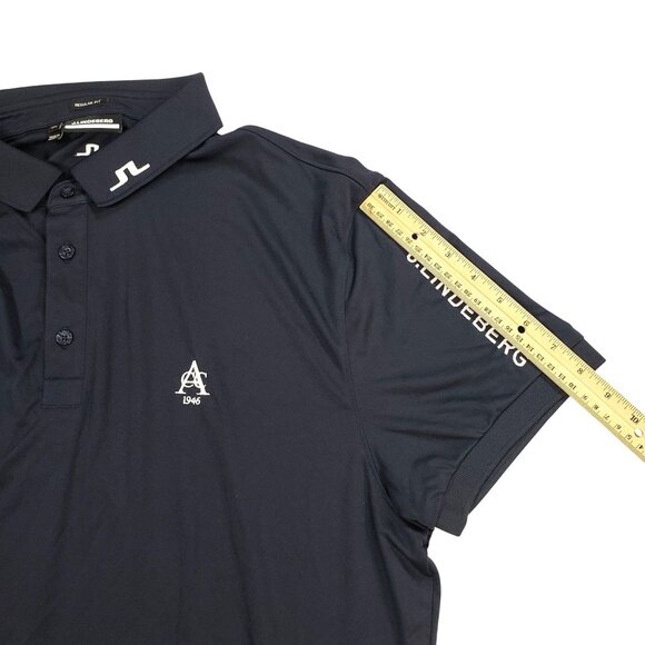J.Lindeberg Tour Tech Regular Fit Golf Polo Shirt XX-Large Polyester Navy Blue - Picture 10 of 10